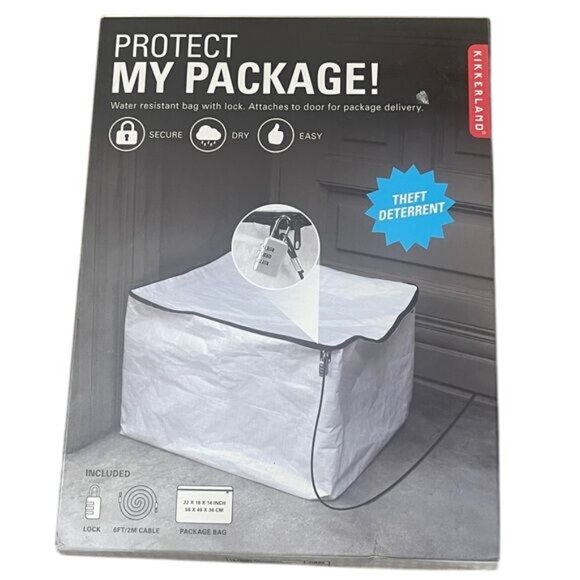 Kikkerland Protect My Package! Theft Deterrent Bag with Lock - Picture 1 of 6